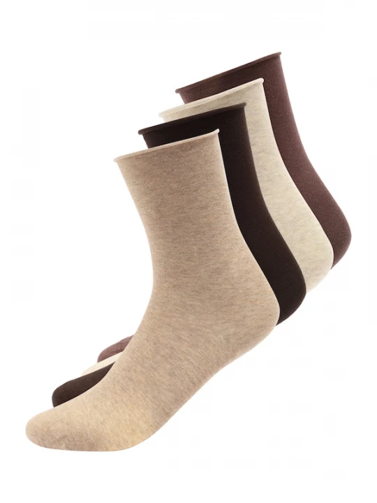 Foto van product Lindex Sokken crème / beige gemêleerd / chocoladebruin / donkerbruin
