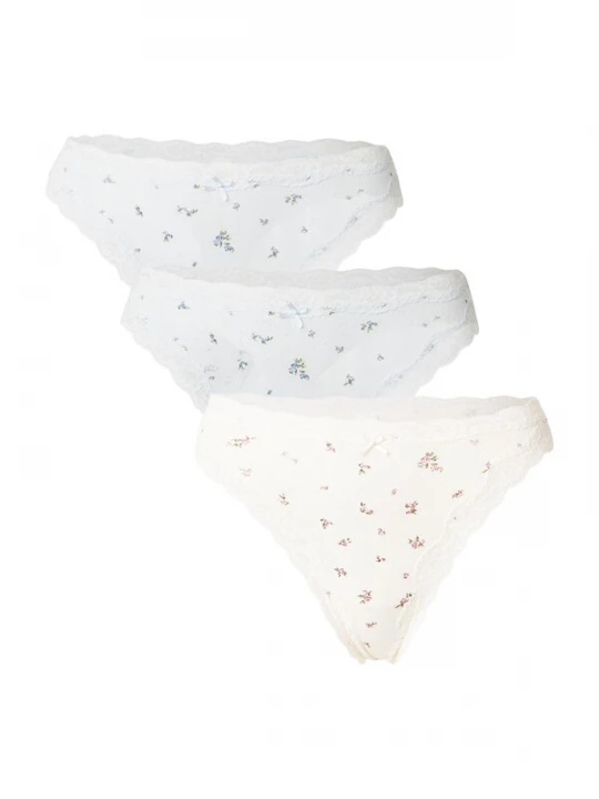 Foto van product Lindex String 'WILMA' pastelblauw / groen / rosa / wit