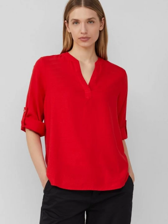 Foto van product Linnen blouse met omslag s.Oliver rood