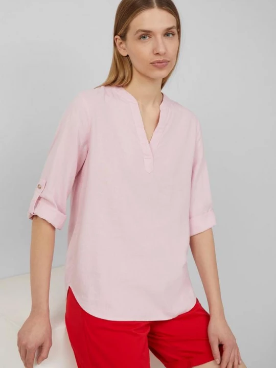 Foto van product Linnen blouse met omslag s.Oliver roze
