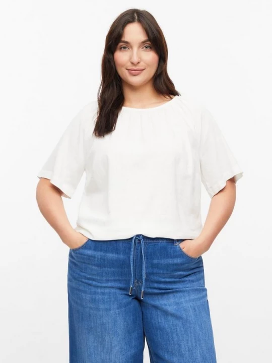 Foto van product Linnen blouse met ruches s.Oliver wit