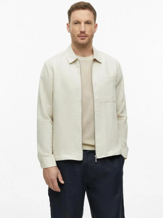 Foto van product Linnen overshirt met ritssluiting s.Oliver beżowy