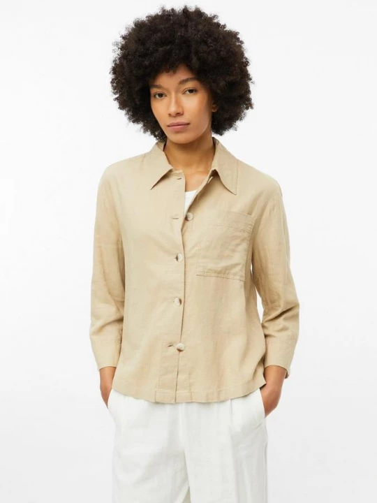Foto van product Linnenmix blouse met omslag s.Oliver beżowy