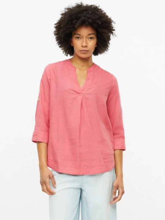 Foto van product Linnenmix blouse met omslag s.Oliver roze