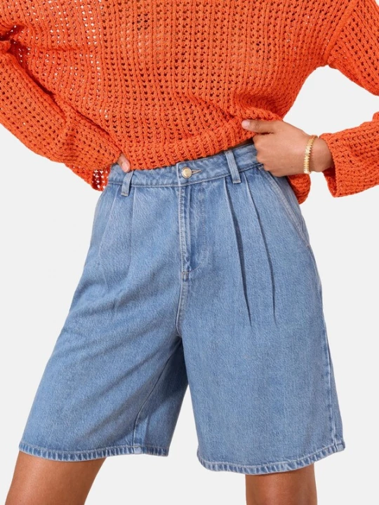 Foto van product Lipsy Bandplooi jeans blauw denim
