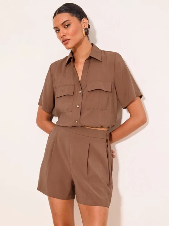Foto van product Lipsy Bandplooibroek mokka