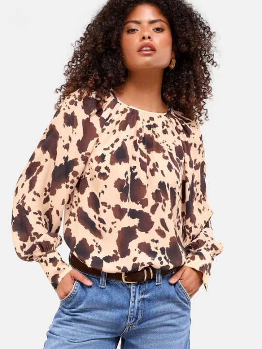Foto van product Lipsy Blouse beige / bruin / zwart