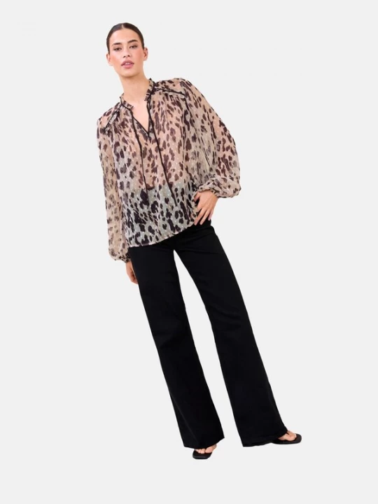 Foto van product Lipsy Blouse beige / donkerbruin