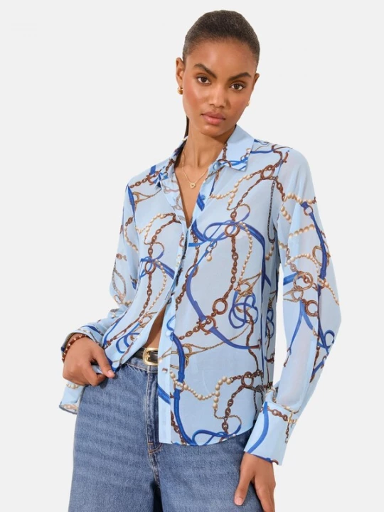 Foto van product Lipsy Blouse blauw / lichtblauw / bruin
