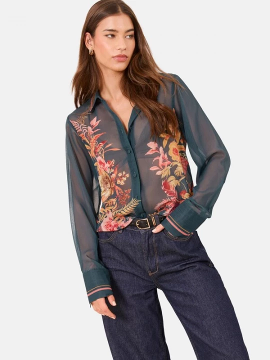 Foto van product Lipsy Blouse honing / donkergroen / donkeroranje