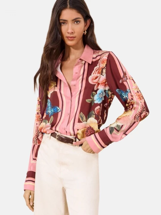 Foto van product Lipsy Blouse lichtblauw / geel / rosa / bloedrood