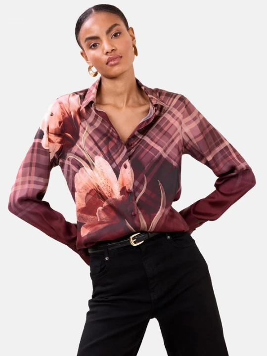 Foto van product Lipsy Blouse mauve / cyclaam / lichtoranje / poederroze