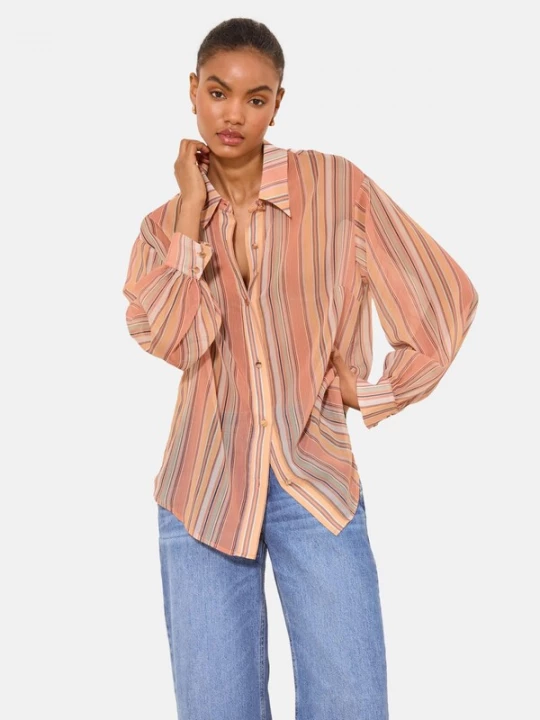 Foto van product Lipsy Blouse pastelgroen / oranje / zalm roze / lichtoranje
