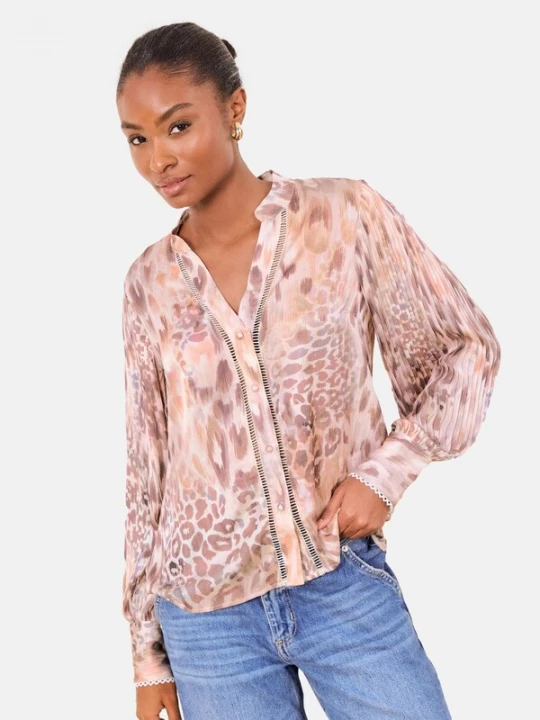 Foto van product Lipsy Blouse saffier / chocoladebruin / abrikoos / rosé