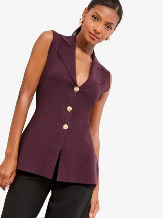 Foto van product Lipsy Gebreide bodywarmer wijnrood
