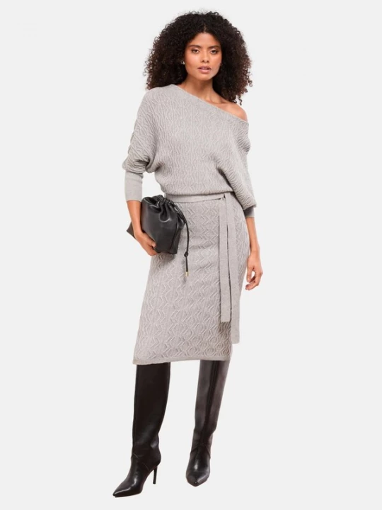 Foto van product Lipsy Gebreide jurk grijs gemêleerd