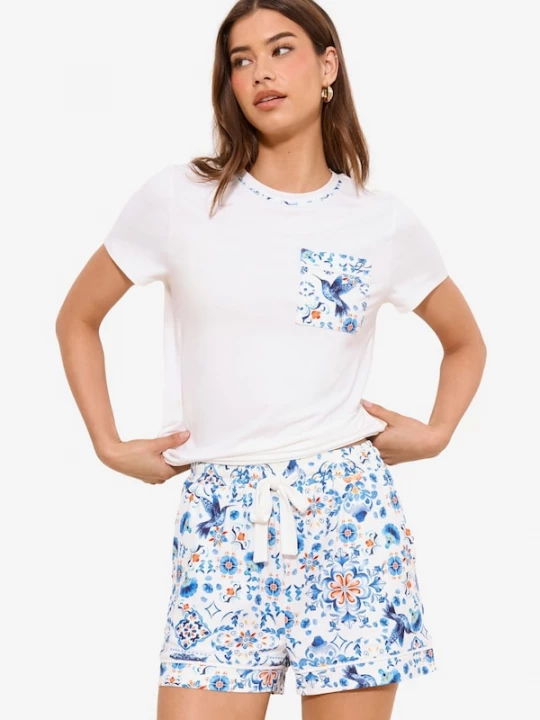 Foto van product Lipsy Korte pyjama royal blue / koningsblauw / cyaan blauw / rood / wit