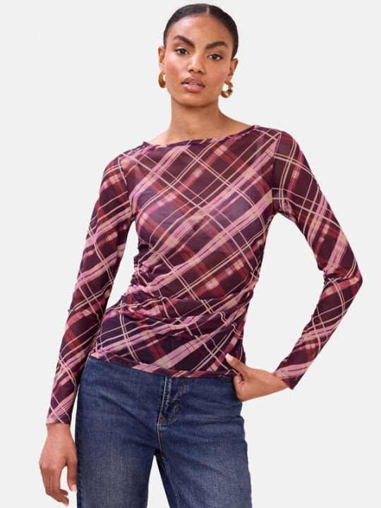 Foto van product Lipsy Shirt donkerlila / rosa / bourgogne