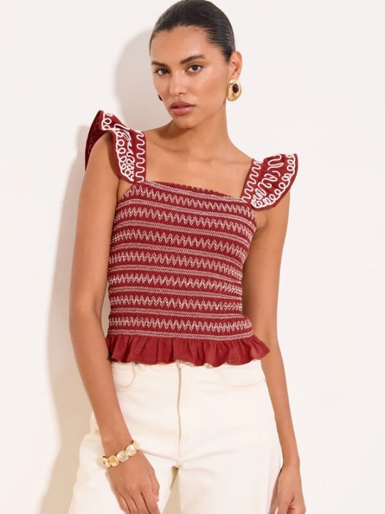 Foto van product Lipsy Top roestrood / wit