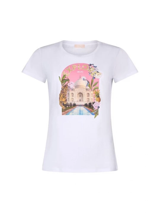 Foto van product Liu Jo Shirt lichtbeige / groen / eosine / wit