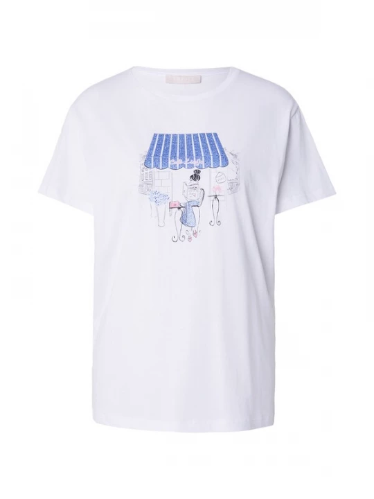 Foto van product Liu Jo Shirt lichtblauw / rosa / zwart / wit