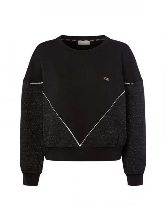 Foto van product Liu Jo Sweatshirt zwart / zwart gemêleerd / wit