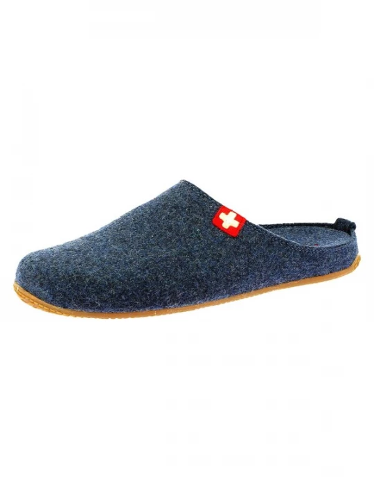 Foto van product Living Kitzbühel Huisschoenen 'Filz - Schweizer Kreuz' blauw