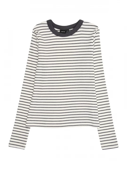 Foto van product LMTD Shirt 'NLFHINAJA' donkergrijs / wit