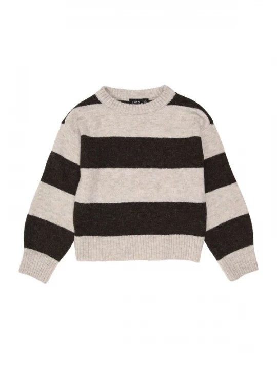 Foto van product LMTD Trui 'NLFBYNTHE' beige gemêleerd / donkerbruin