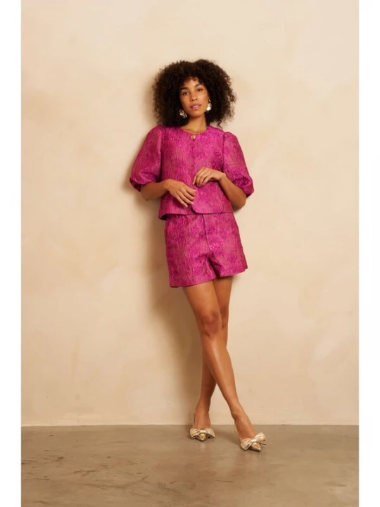 Foto van product LOFTY MANNER Broek 'RE35 - Short Chloe' fuchsia