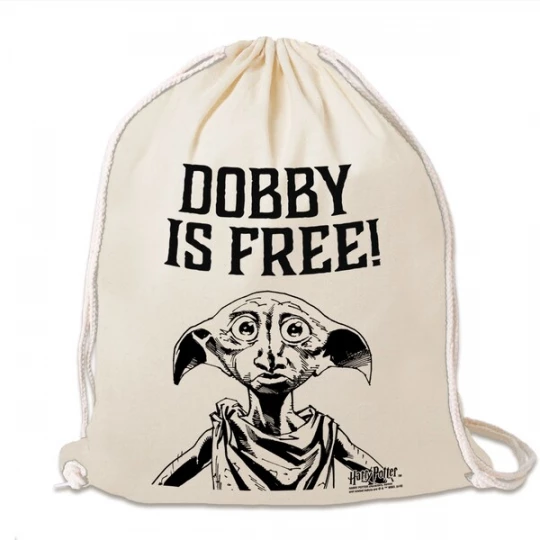 Foto van product LOGOSHIRT Gymtas 'Harry Potter - Dobby Is Free' offwhite