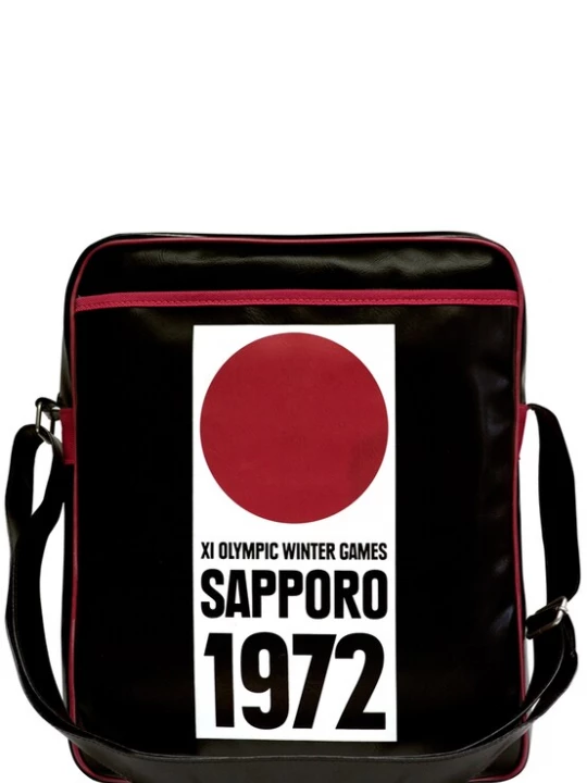 Foto van product LOGOSHIRT Schoudertas 'Sapporo 1972' rood / zwart / wit