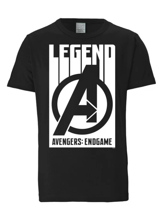 Foto van product LOGOSHIRT Shirt 'Avengers: Endgame - Legend' zwart / wit