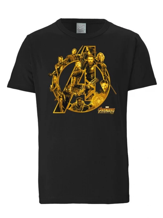 Foto van product LOGOSHIRT Shirt 'Avengers Infinity War' goud / zwart
