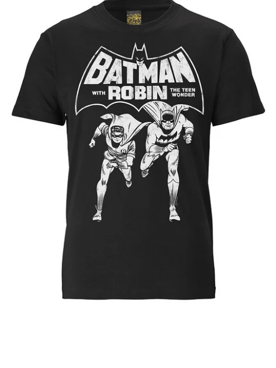 Foto van product LOGOSHIRT Shirt 'Batman & Robin - Teen Wonder' zwart / wit