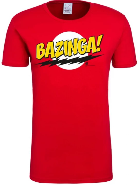 Foto van product LOGOSHIRT Shirt 'Big Bang Theory | Bazinga' rood