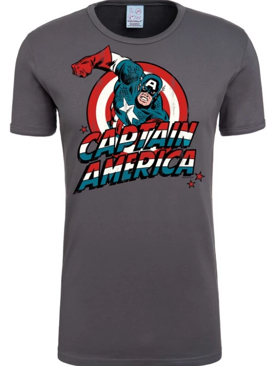 Foto van product LOGOSHIRT Shirt 'Captain America' grijs