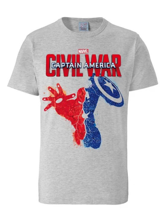 Foto van product LOGOSHIRT Shirt 'Captain America' blauw / grijs gemêleerd / rood / wit