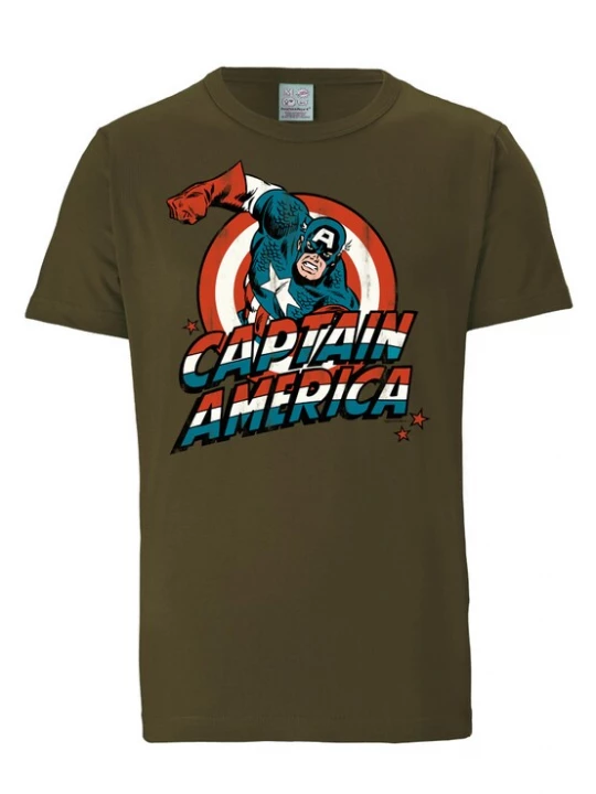 Foto van product LOGOSHIRT Shirt 'Captain America' blauw / olijfgroen / rood / wit