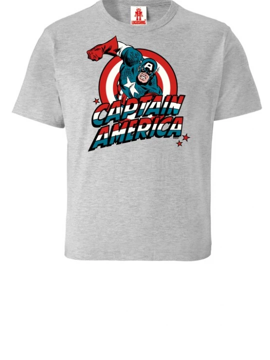 Foto van product LOGOSHIRT Shirt 'Captain America' grijs
