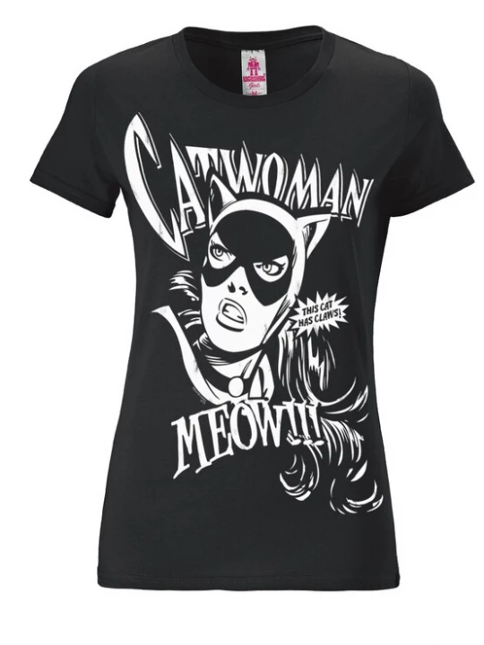 Foto van product LOGOSHIRT Shirt 'Catwoman' zwart / wit