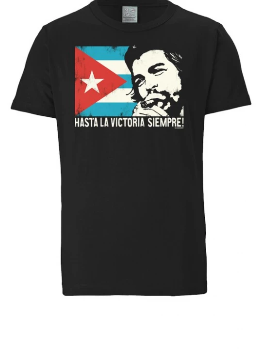 Foto van product LOGOSHIRT Shirt 'Che Guevara - Cuban Flag' blauw / rood / zwart / wit