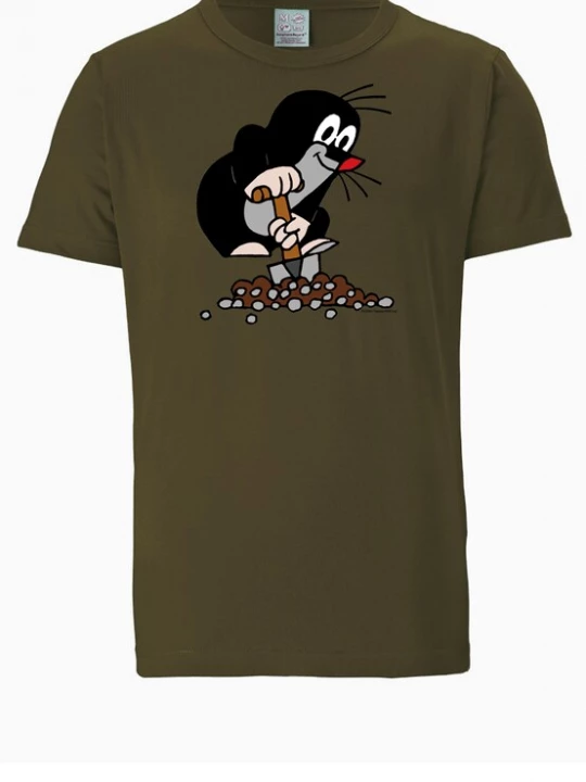 Foto van product LOGOSHIRT Shirt 'Der kleine Maulwurf' kaki / grenadine / zwart / wit