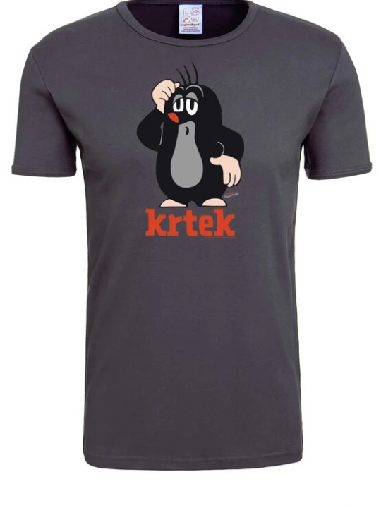 Foto van product LOGOSHIRT Shirt 'Der Kleine Maulwurf Krtek' donkergrijs / donkeroranje / zwart / wit