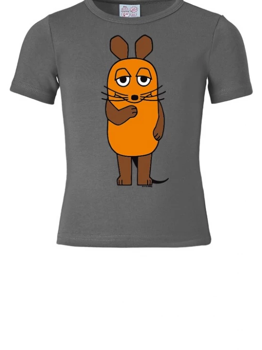 Foto van product LOGOSHIRT Shirt 'Die Maus' bruin / grijs / oranje