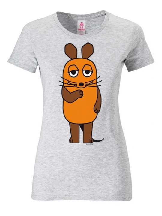 Foto van product LOGOSHIRT Shirt 'Die Sendung mit der Maus' bruin / grijs gemêleerd / zwart / wit