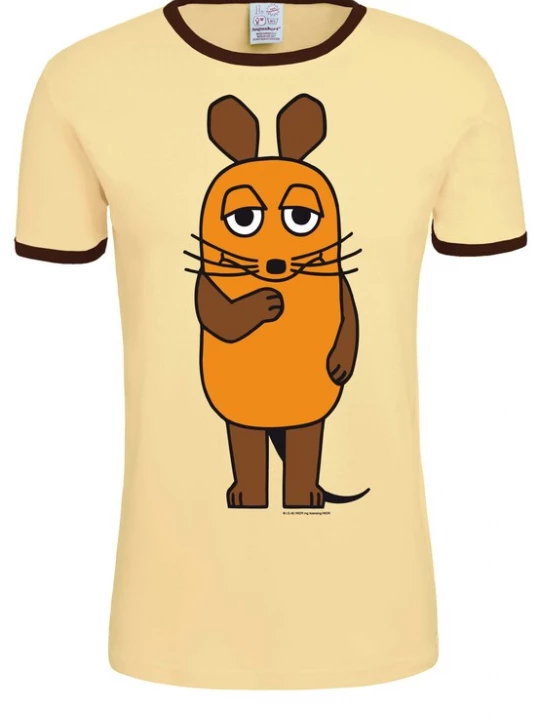 Foto van product LOGOSHIRT Shirt bruin / pasteelgeel / donkeroranje / zwart