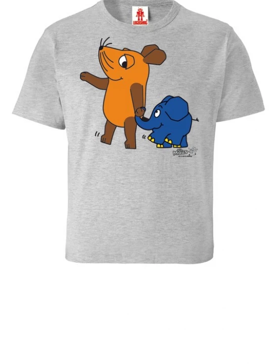 Foto van product LOGOSHIRT Shirt 'Die Sendung mit der Maus - Maus & Elefant' grijs
