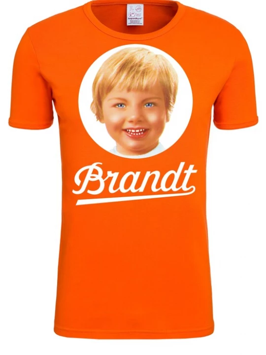 Foto van product LOGOSHIRT Shirt donkerbeige / navy / oranje / wit