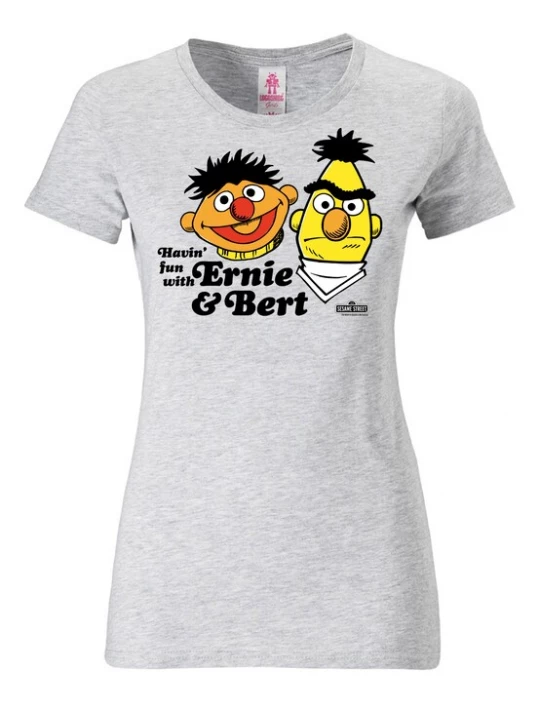 Foto van product LOGOSHIRT Shirt 'Ernie & Bert' geel / grijs gemêleerd / oranje / rood